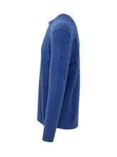 POLO RALPH LAUREN - Pullover con Trecce e Ricamo Logo sul Petto - Blu - LIDIASHOPPING® - Official Website