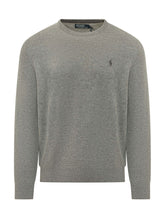 POLO RALPH LAUREN - Pullover Girocollo con Ricamo Logo sul Petto - Grigio - LIDIASHOPPING® - Official Website