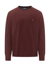 POLO RALPH LAUREN - Pullover Girocollo con Ricamo Logo sul Petto - Rosso - LIDIASHOPPING® - Official Website