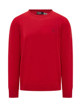 POLO RALPH LAUREN - Crew Neck Sweater with Embroidered Logo - Red - LIDIASHOPPING® - Official Website