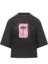 PALM ANGELS - T-shirt Brushed Palm Tree - Nero - LIDIASHOPPING® - Official Website