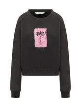 PALM ANGELS - Felpa Brushed Palm Tree - Nero - LIDIASHOPPING® - Official Website