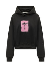 PALM ANGELS - Felpa Brushed Palm con Cappuccio - Nero - LIDIASHOPPING® - Official Website