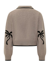 PALM ANGELS - Polo Palm Shadow a Maniche Lunghe - Beige - LIDIASHOPPING® - Official Website