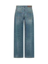 PALM ANGELS - Jeans a Gamba Ampia - Blu - LIDIASHOPPING® - Official Website