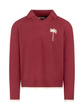 PALM ANGELS - Pullover con Colletto - Rosso - LIDIASHOPPING® - Official Website