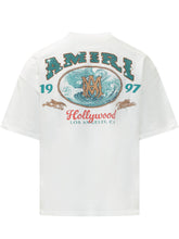 AMIRI - T-shirt Hollywood con Stampa sul Petto - Bianco - LIDIASHOPPING® - Official Website
