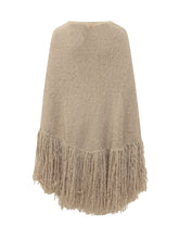 CHIARA IS - Scialle Manta con Frange e Nappa - Beige - LIDIASHOPPING® - Official Website