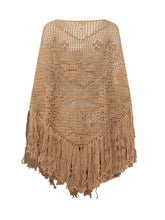CHIARA IS - Scialle Peonia Traforato con Frange - Beige - LIDIASHOPPING® - Official Website