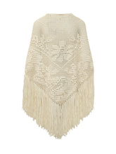 CHIARA IS - Peonia Shawl with Mesh Work - Beige - LIDIASHOPPING® - Official Website