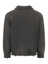 FOUND - Cardigan Chainstitch con Colletto - Nero - LIDIASHOPPING® - Official Website