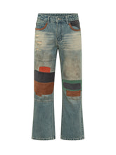 FOUND - Jeans con Patch e Dettagli Usurati - Blu - LIDIASHOPPING® - Official Website