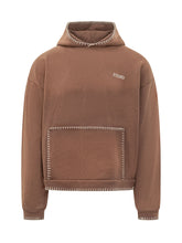FOUND - Felpa con Cappuccio e Cuciture Decorative - Marrone - LIDIASHOPPING® - Official Website