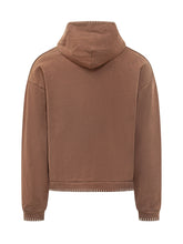 FOUND - Felpa con Cappuccio e Cuciture Decorative - Marrone - LIDIASHOPPING® - Official Website
