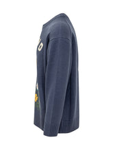 FOUND - Wildlife Sweater with Embroidery - Blue - LIDIASHOPPING® - Official Website