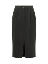 DOLCE & GABBANA - Gonna Midi con Spacco Frontale - Nero - LIDIASHOPPING® - Official Website
