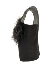 ALBERTA FERRETTI - Enver Top with Feathered Appliques - Black - LIDIASHOPPING® - Official Website