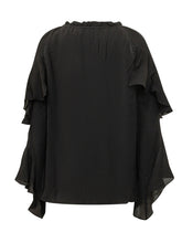 BA&SH - Betty Blouse with Ruffles - Black - LIDIASHOPPING® - Official Website