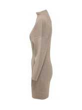 MAX MARA - Racconto High Neck Dress - Beige - LIDIASHOPPING® - Official Website