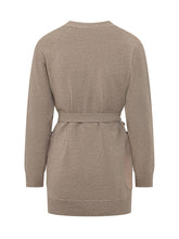 MAX MARA - Cardigan Oliveto con Cintura - Marrone - LIDIASHOPPING® - Official Website