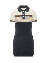 CASABLANCA - Cafe Stripe Polo Dress - Blue - LIDIASHOPPING® - Official Website