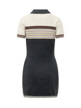 CASABLANCA - Cafe Stripe Polo Dress - Blue - LIDIASHOPPING® - Official Website