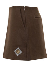 CASABLANCA - Varsity Mini Skirt with Emblem - Brown - LIDIASHOPPING® - Official Website