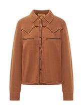GUEST IN RESIDENCE - Cropped Western Shirt with Piping - Brown - LIDIASHOPPING® - Official Website