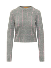 GUEST IN RESIDENCE - Shrunken Check Crewneck Sweater - Grey - LIDIASHOPPING® - Official Website