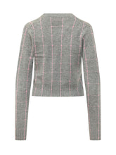 GUEST IN RESIDENCE - Shrunken Check Crewneck Sweater - Grey - LIDIASHOPPING® - Official Website