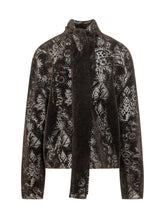 MSGM - Blusa a Collo Alto Traforata - Marrone - LIDIASHOPPING® - Official Website