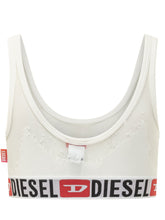 DIESEL - Top Bralette con Motivo Decorativo - Bianco - LIDIASHOPPING® - Official Website