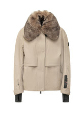 MONCLER GRENOBLE - Giacca Caurel con Collo in Pelliccia - Beige - LIDIASHOPPING® - Official Website