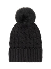 MONCLER GRENOBLE - Cable Knit Hat with Pompon - Black - LIDIASHOPPING® - Official Website