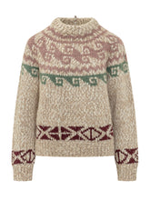 MONCLER GRENOBLE - Crewneck Knit with Geometric Pattern - Beige - LIDIASHOPPING® - Official Website