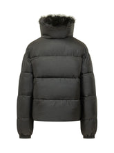 MICHAEL MICHAEL KORS - Short puffer jacket featuring horizontal quilting, high collar with plush trim, concealed front fastening, side pockets, long sleeves and elasticated cuffs. - Black - LIDIASHOPPING® - Official Website