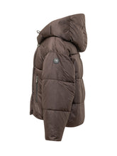 MICHAEL MICHAEL KORS - Asymmetric Shiny Cropped Puffer Jacket - Brown - LIDIASHOPPING® - Official Website