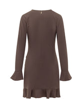 MICHAEL MICHAEL KORS - Abito Drappeggiato con Volant - Marrone - LIDIASHOPPING® - Official Website