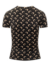 MARINE SERRE - Moon Print Short-Sleeve Top - Black - LIDIASHOPPING® - Official Website