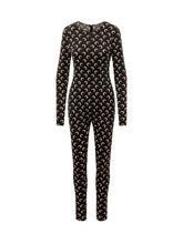 MARINE SERRE - Catsuit con Stampa Moon All Over - Nero - LIDIASHOPPING® - Official Website