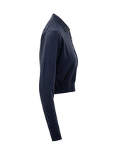 MARINE SERRE - Cropped Merino Wool Polo Sweater - Blue - LIDIASHOPPING® - Official Website