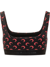 MARINE SERRE - Top Sportivo con Stampa Moon - Nero - LIDIASHOPPING® - Official Website