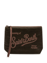 MC2 SAINT BARTH - Pochette Aline con Ricamo e Chiusura Zip - Verde - LIDIASHOPPING® - Official Website