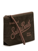 MC2 SAINT BARTH - Pochette Aline con Ricamo e Chiusura Zip - Verde - LIDIASHOPPING® - Official Website