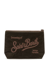 MC2 SAINT BARTH - Pochette Aline con Ricamo e Chiusura Zip - Verde - LIDIASHOPPING® - Official Website