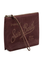 MC2 SAINT BARTH - Pochette Aline con Ricamo e Chiusura Zip - Rosso - LIDIASHOPPING® - Official Website