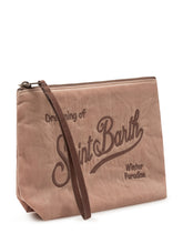 MC2 SAINT BARTH - Pochette Aline con Ricamo e Chiusura Zip - Marrone - LIDIASHOPPING® - Official Website