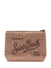 MC2 SAINT BARTH - Pochette Aline con Ricamo e Chiusura Zip - Marrone - LIDIASHOPPING® - Official Website