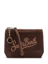 MC2 SAINT BARTH - Pochette Aline con Ricamo e Chiusura Zip - Marrone - LIDIASHOPPING® - Official Website