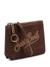 MC2 SAINT BARTH - Pochette Aline con Ricamo e Chiusura Zip - Marrone - LIDIASHOPPING® - Official Website